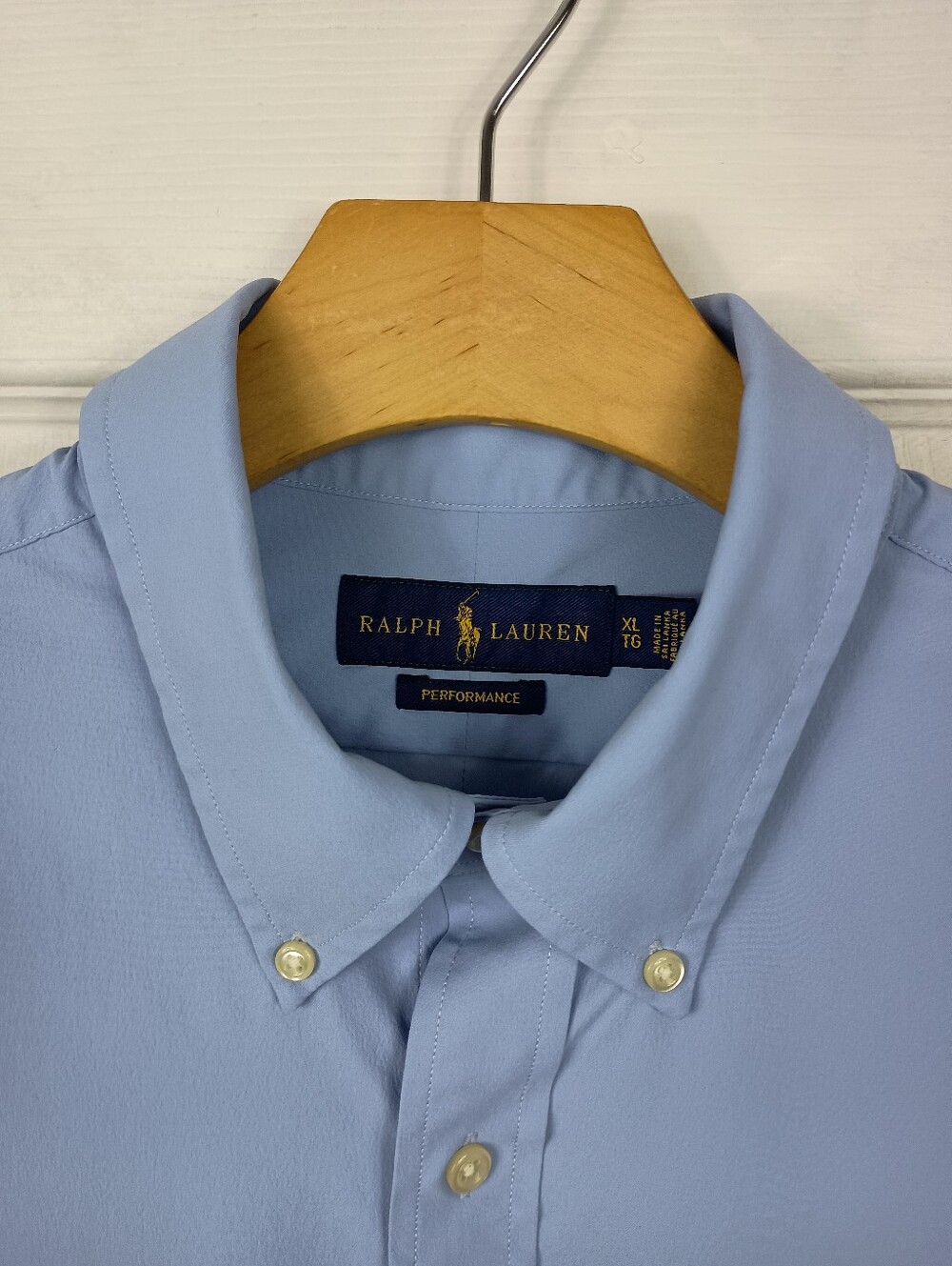 Ralph Lauren Performance Shirt Mens XL Blue Nylon Long Sleeve Button Down LGWT - Picture 3 of 10